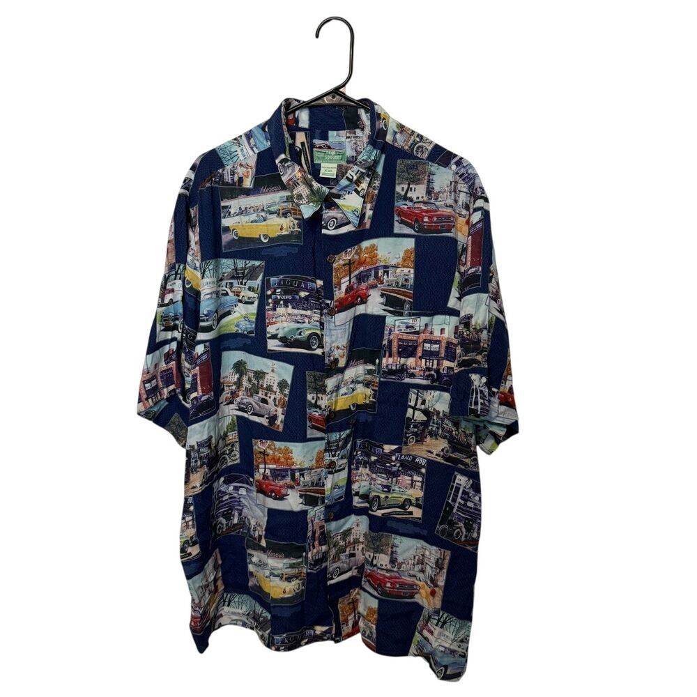 Reyn Spooner Shirt Mens 2XL Blue Ford Classic Cars 100 Years Hawaiian Camp Beach